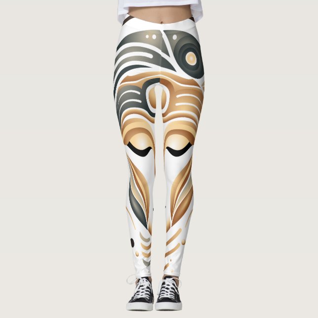 Minimalistisk Zen-musik Gudinnan Geometrisk Abstra Leggings (Framsida)