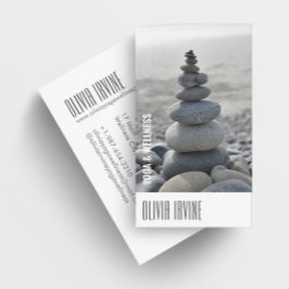 Minimalistisk Zen Stones Yoga & Hälsa White Busine Visitkort
