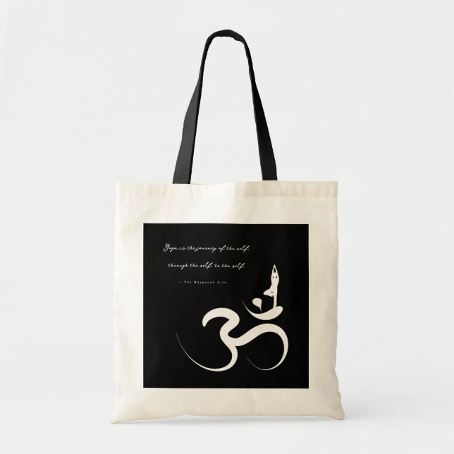 Minimalistisk Zen Yoga Andlig om Aum Calligraphy Tygkasse (Framsidan)
