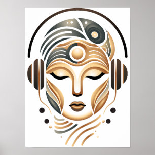 Minimalistisk Zenmusik Gudinna Geometrisk Abstrakt Poster