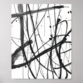 Minimalistiska abstrakta linjeteckningarstryck poster