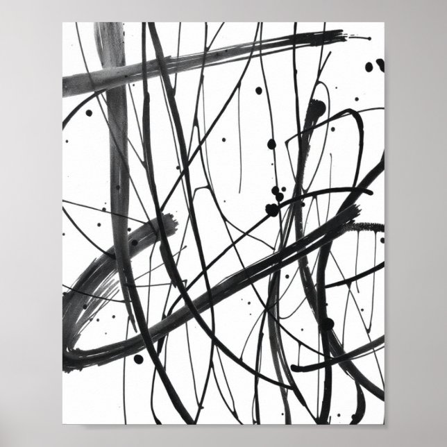 Minimalistiska abstrakta linjeteckningarstryck  poster (Framsidan)