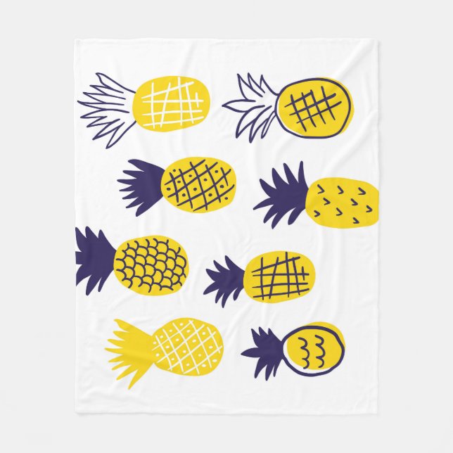 Minimalistiska ananas, färgstark abstrakt design. fleecefilt (Framsidan)
