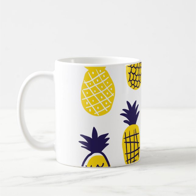 Minimalistiska ananas, färgstark abstrakt design. kaffemugg (Vänster)