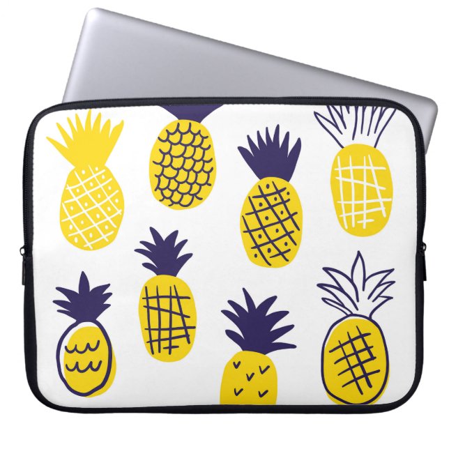Minimalistiska ananas, färgstark abstrakt design. laptop fodral (Framsidan)