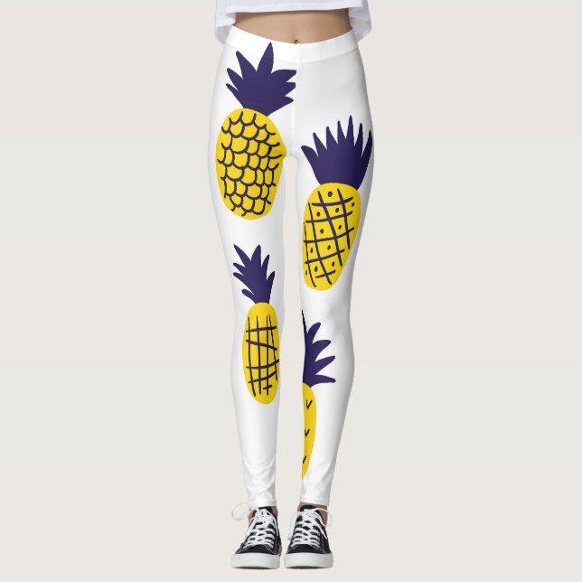 Minimalistiska ananas, färgstark abstrakt design. leggings (Framsida)