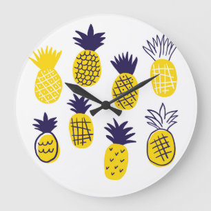 Minimalistiska ananas, färgstark abstrakt design. stor klocka