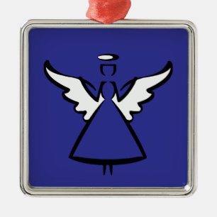 Minimalistiska Änglaflyglar & Gloria Modern Graf Julgransprydnad Metall