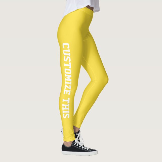 Minimalistiska anpassade text damleggings leggings (Höger)