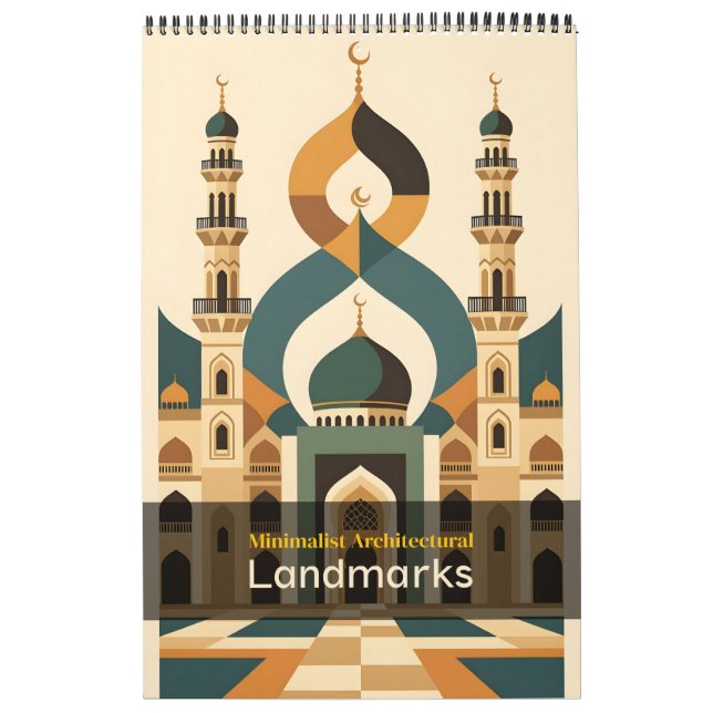 Minimalistiska arkitektoniska landmärken kalender (Omslag)