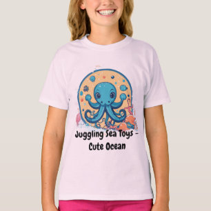 Minimalistiska Baby Bläckfisk Jonglerande Havs Lek T Shirt
