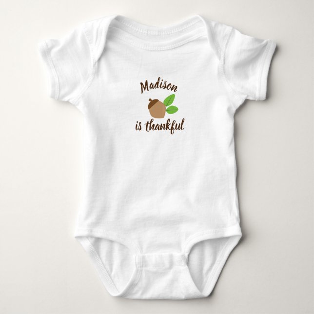 Minimalistiska baby första Thanksgiving är tacksam T Shirt (Framsida)