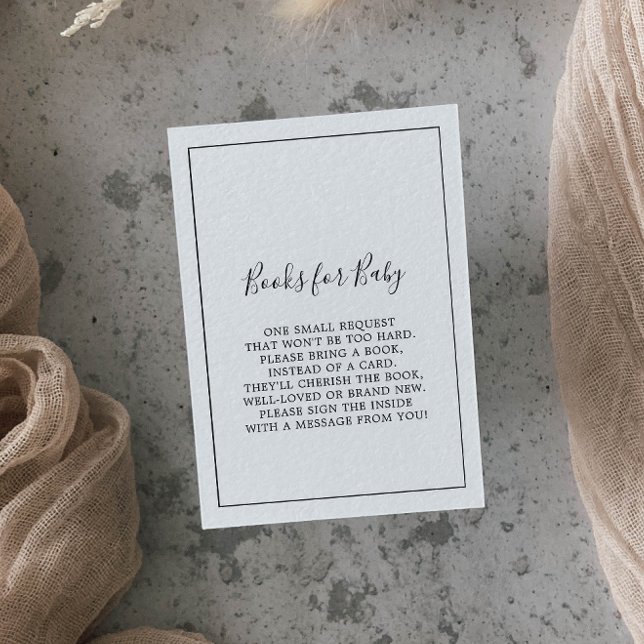 Minimalistiska Baby Shower-böcker för bebisar Tilläggskort (Skapare uppladdad)
