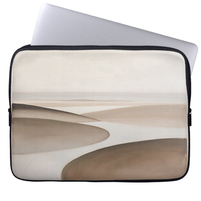 Minimalistiska beige öken dyner laptop fodral (Framsidan)