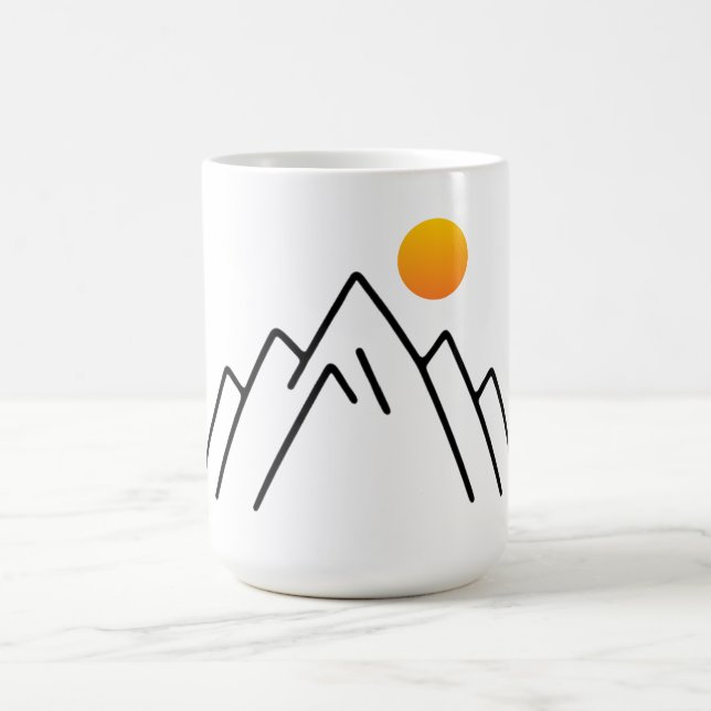 Minimalistiska berg: en naturinspirerad design kaffemugg (Center)