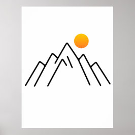 Minimalistiska berg: en naturinspirerad design poster