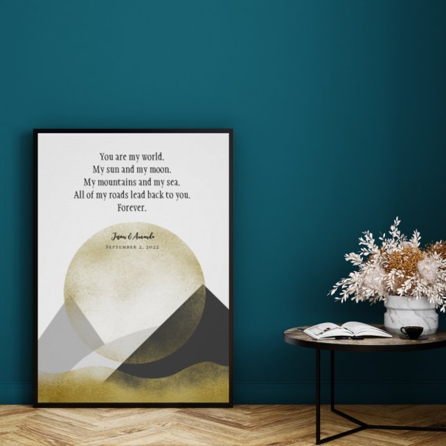 Minimalistiska berg liggande Elegant bröllop Vow Poster (Skapare uppladdad)