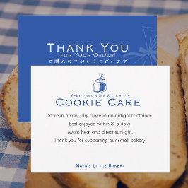 Minimalistiska Blå Bröd Cookie Instruktioner Tack Kort