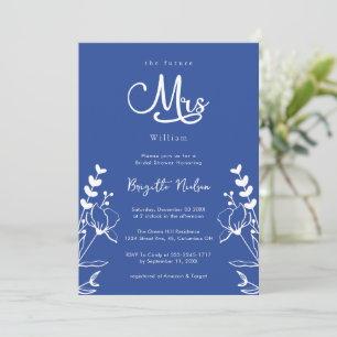 Minimalistiska Blommigtar Modern Delft Blue-Möhipp Inbjudningar