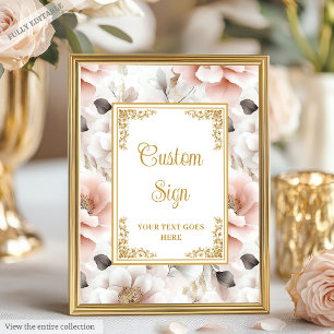 Minimalistiska blommor med guld moderna anpassnin poster
