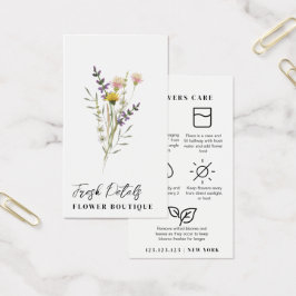 Minimalistiska Blommor Omsorg Floristkort Visitkort