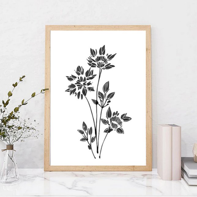Minimalistiska blommor skiss konst affisch (Skapare uppladdad)