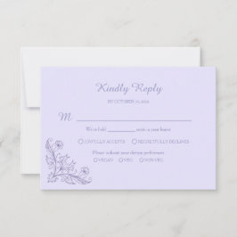 Minimalistiska blomster lavendel bröllops RSVP-kor OSA Kort