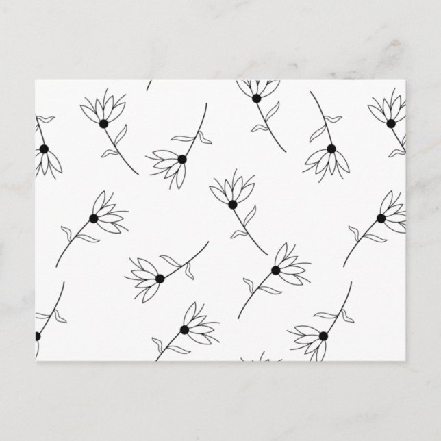 Minimalistiska blomstereleganta vykort (Framsida)