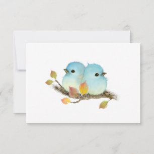 Minimalistiska Bluebirds Wildlife Blank Notecards Tack Kort