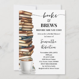 Minimalistiska böcker & bryggkaffe Bröllopsdusch Inbjudningar