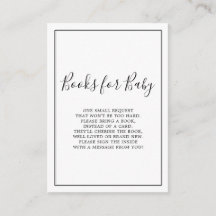 Minimalistiska böcker för Baby Shower-kort