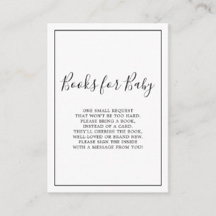 Minimalistiska böcker för Baby Shower-kort Tilläggskort