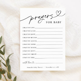 Minimalistiska böner och önskningar för bebiskort inbjudningar