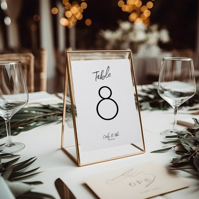 Minimalistiska Bordsnummer i Bröllop - Elegant Bor (Skapare uppladdad)