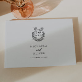 Minimalistiska Botaniska Duvor Elegant Bröllopsskr Gästböcker