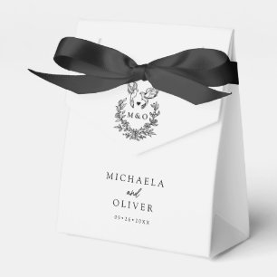 Minimalistiska Botaniska Duvor Elegant Bröllopsskr Presentaskar