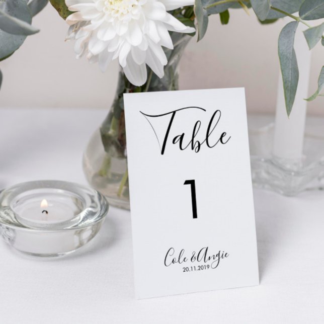 Minimalistiska Bröllop-Bordsnummer - korsade Gräns (Minimalist Wedding Table Number with Crossed Borders.)