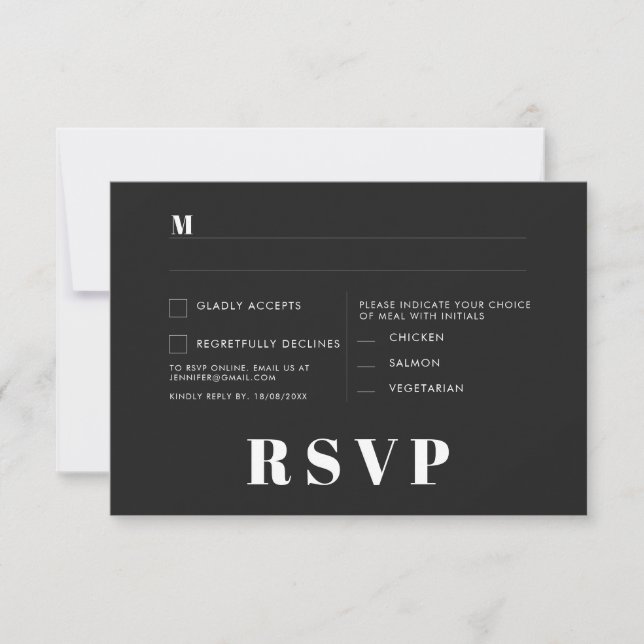 Minimalistiska bröllopskort för RSVP Inbjudningar (Framsida)