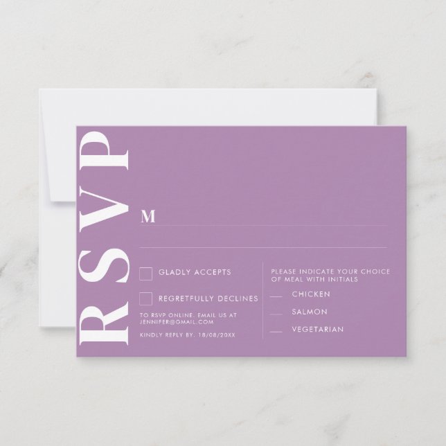 Minimalistiska bröllopskort för RSVP Inbjudningar (Framsida)