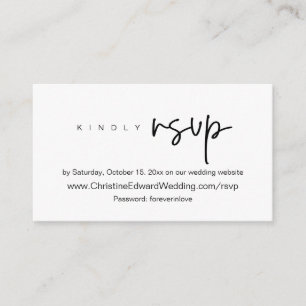 Minimalistiska, bröllopskort online RSVP-kort Tilläggskort