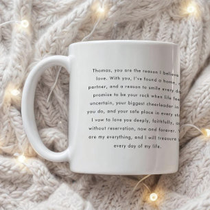 Minimalistiska bröllopslöften Anpassade Namn Kaffemugg