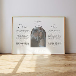 Minimalistiska bröllopslöften med fotobåge poster