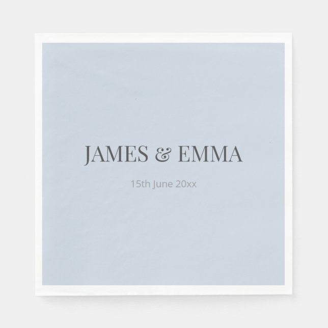 Minimalistiska bröllopsservetter | Dammblå Pappersservett (Framsidan)