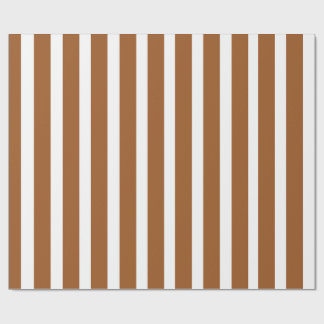 Minimalistiska bruna och vita vertikala ränder presentpapper