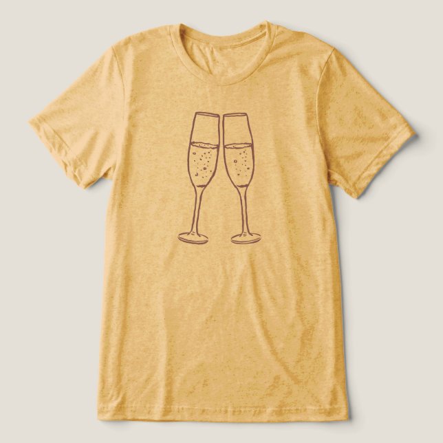Minimalistiska champagneglas med texten Forever T Shirt (Design Framsida)