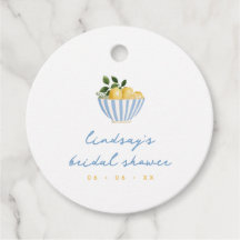 Minimalistiska citroner Blå & Gul Bröllopsdusch