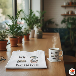 Minimalistiska dagliga hundvårdsikoner Anpassat br T Shirt