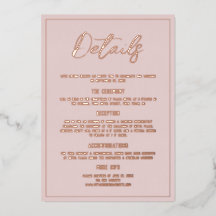 Minimalistiska dammrosa detaljer riktig guldbröllo