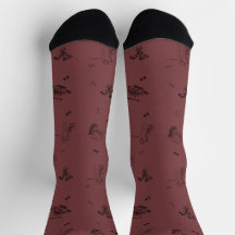 Minimalistiska Dinosauriebesättning Strumpor för V
