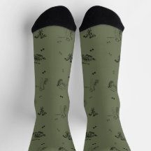 Minimalistiska Dinosauriebesättningssockor för vux